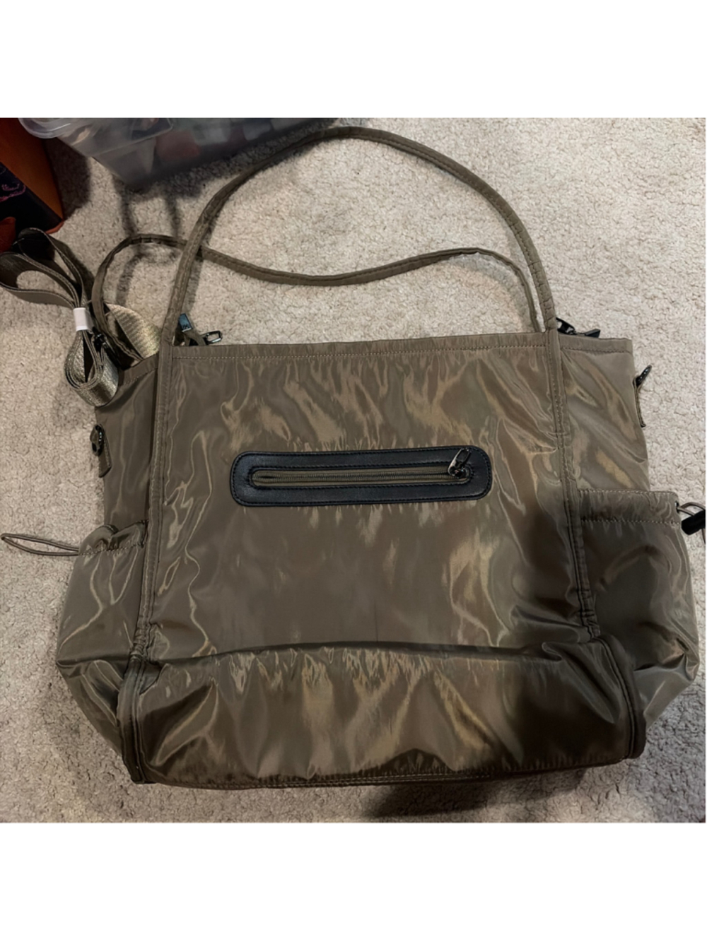Women's Unbranded Nylon Tote Bag One Size Brown and Black